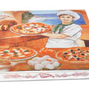 Pizzakarton aus Mikrowellpappe mit neutralem Motiv 28 x 28 x 3 cm 